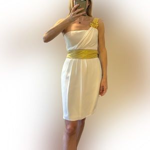 Xeniya cream and gold color dress.